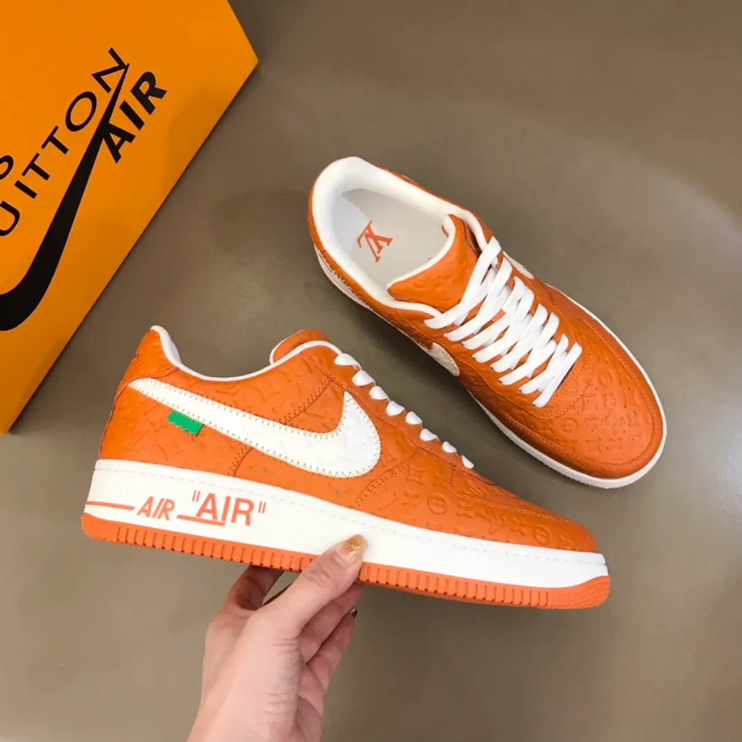 Men's shoes💰p440 "*oui* Vuitto*" x OFF-WHITE x Nike three-party collaboration! Trendy and cool men's casual sports shoes with unrivaled color matching. The design idea basically continues the style of THE TEN. The Swoosh line and tongue label have a very familiar visual effect and are both fashionable and trendy! A must-have for fashionistas! The effect on your feet is absolutely stunning! Size: 38-45